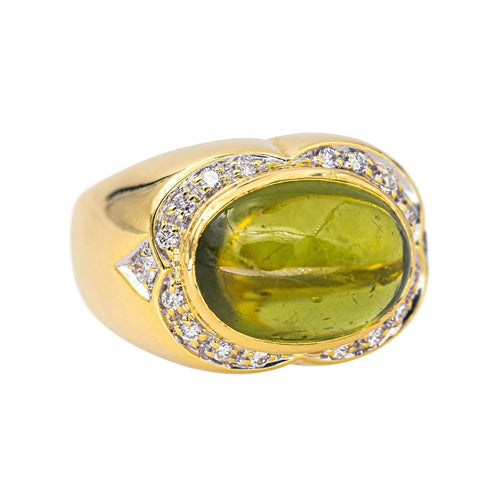 Bague 54 Bague  Cocktail Or jaune Péridot, Diamant 58 Facettes 4377113RV
