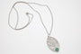 Collier Collier Art Nouveau en or blanc 18k avec diamants 1,58ct et émeraude cabochon 58 Facettes 11788