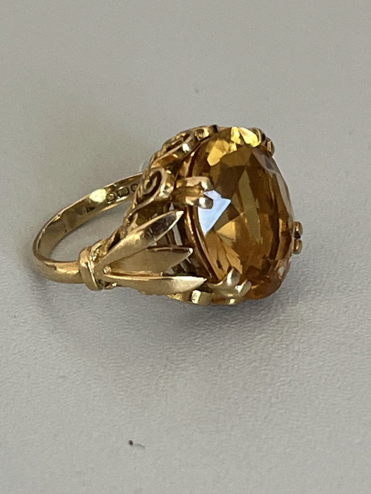 Citrine yellow gold ring