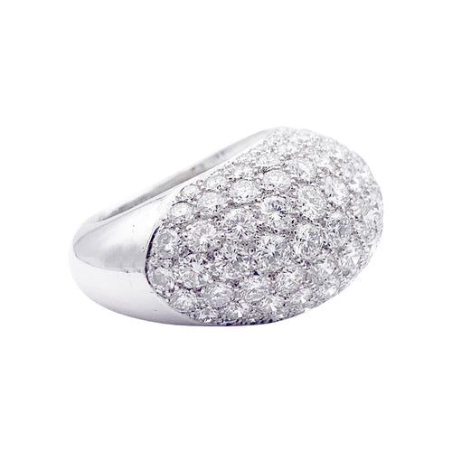 Bague 56 Bague dôme, or blanc, diamants. 58 Facettes 32892