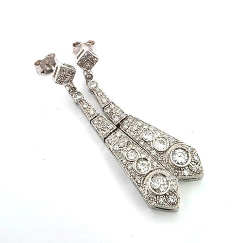 Boucles d'oreilles Boucles d'oreilles en platine avec diamants 58 Facettes