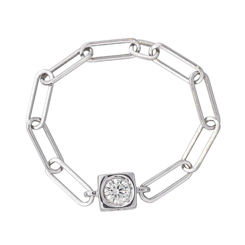 Bague 50 Dinh Van Bague Le Cube Or blanc Diamant 58 Facettes 4557321CN
