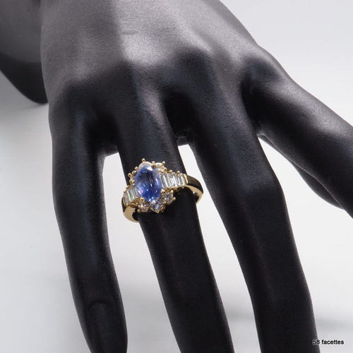Bague 50 Bague or jaune, saphir, diamants 58 Facettes 4452