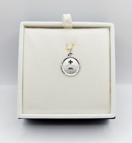 Pendentif AUGIS - Pendentif médaille d'amour or blanc  "+ qu'hier - que demain" L'Originale 58 Facettes G3822X0000