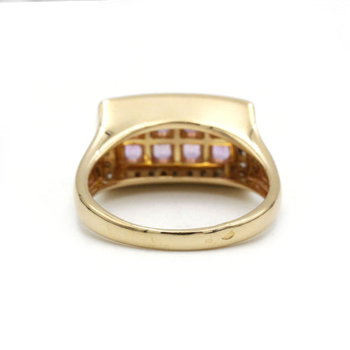 Bague 55 Bague - Or, Diamants & Saphirs roses 58 Facettes 250078R