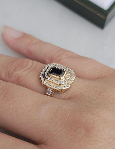 Bague 54 Bague Saphir et Diamants 58 Facettes 394