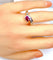 Bague 53 Bague or blanc rubis diamants 58 Facettes AB645