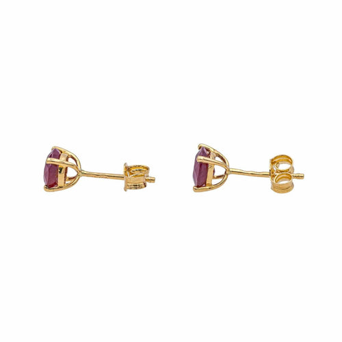 Boucles d'oreilles Boucles d'oreilles Puces Or jaune Rubis 58 Facettes 4021228RV