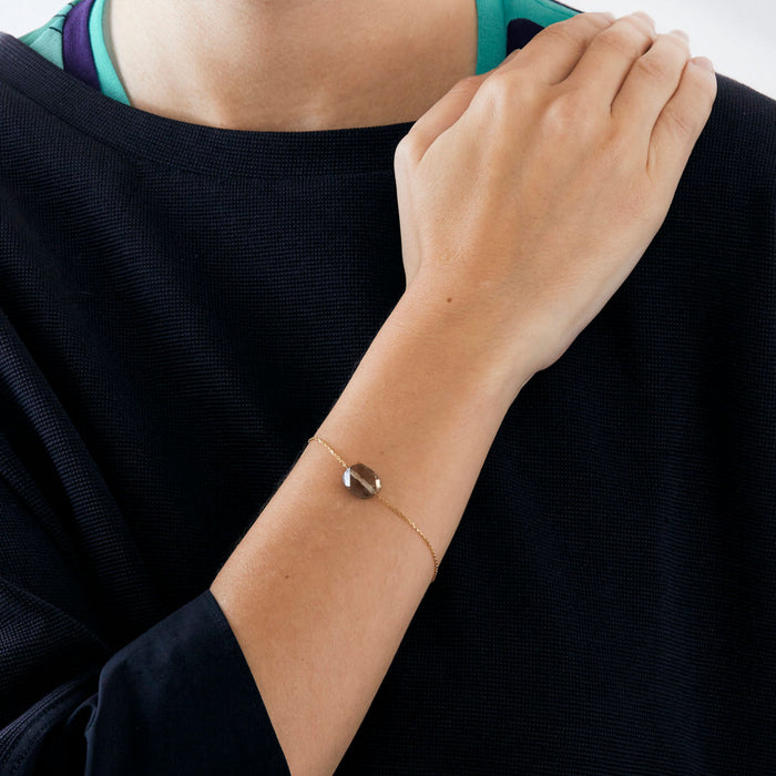 Morgane Bello - Rookkwarts geelgouden armband