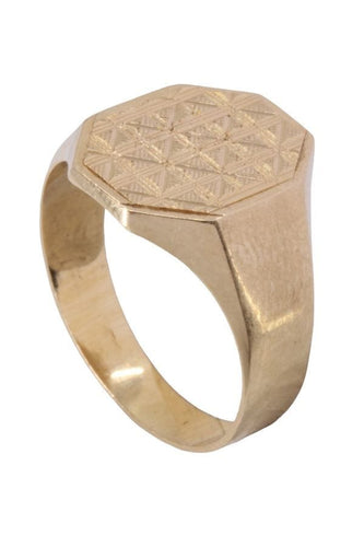 Bague 54 Chevalière or jaune 58 Facettes 088851