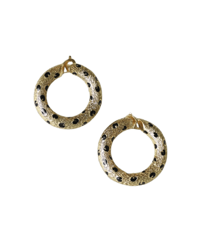 Boucles d'oreilles FRED - Boucles d'oreilles Pattes de Panthère en or jaune et émail noir 58 Facettes