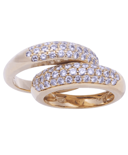 Anel 52 Anel pavimentado Ouro amarelo 18K Diamantes 58 Facettes BO210725/JUMELLES