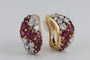 Yellow gold ruby ear clips