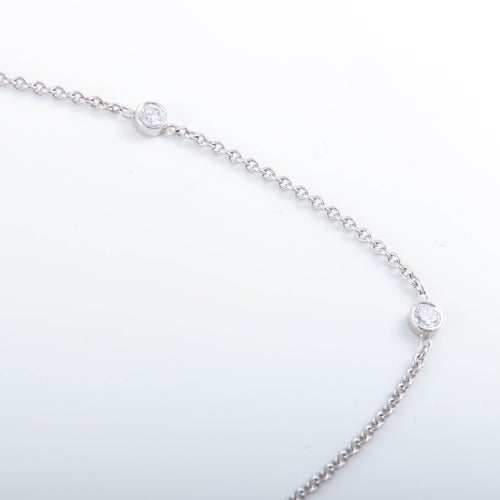 Collier COLLIER A CHAINE OR GRIS 8 DIAMANTS 58 Facettes