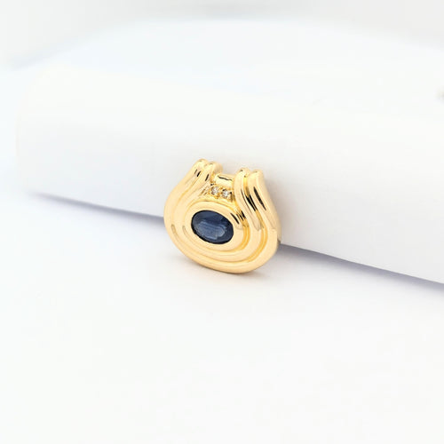 Pendentif Pendentif en or jaune diamants et saphir 58 Facettes 30061