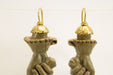 Antique lava carved gold earrings 58 Facettes 7458