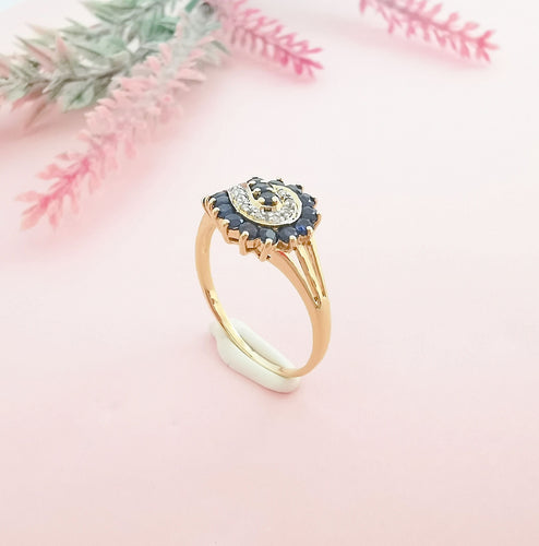 Bague 55 Bague saphirs diamants or 58 Facettes AA 1655