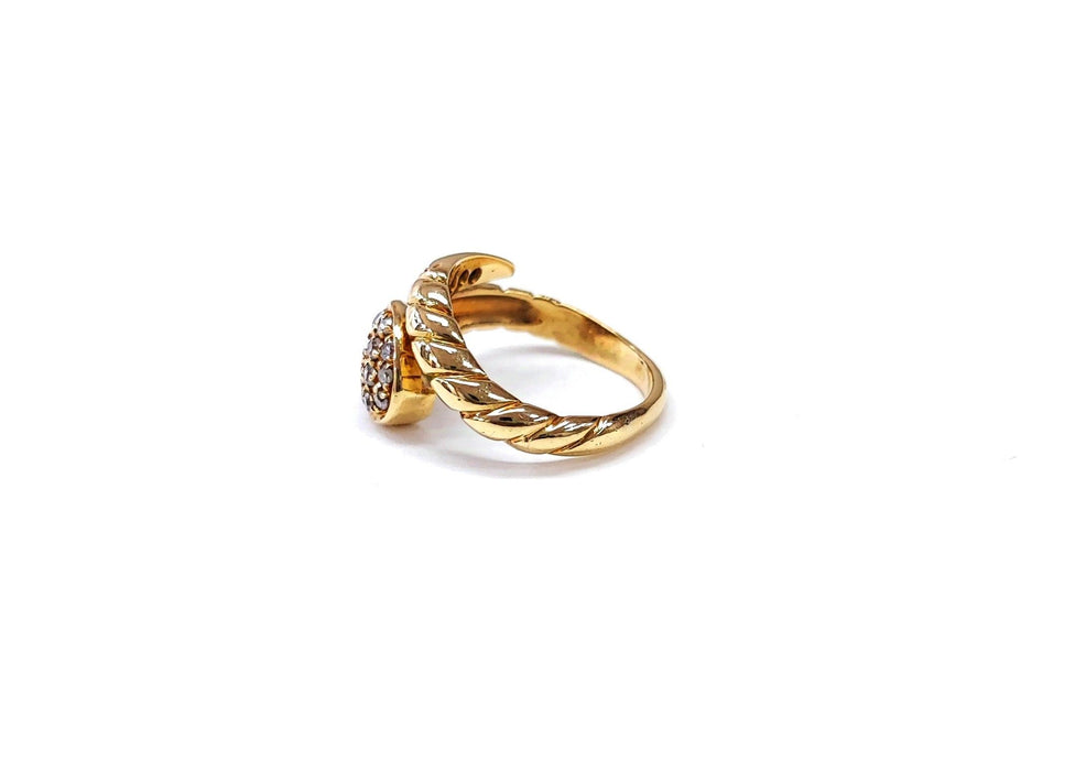 Gold and diamond snake ring