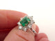 Bague 51 bague marguerite t51 sertie emeraude & 8 diamants 0.8ct or blanc 18k 3.6g 58 Facettes 272543