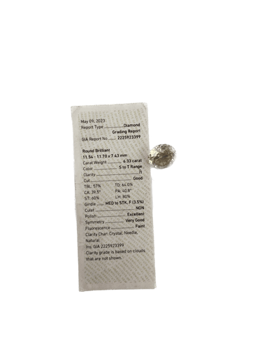 Bague Diamant solitaire 6,33 carats 58 Facettes