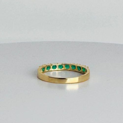 Bague Bague jonc en or jaune 14k avec émeraudes 58 Facettes 2509007