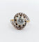 Swirl ring antique in 18k gold and platinum, old cut diamond 1.20 carats 