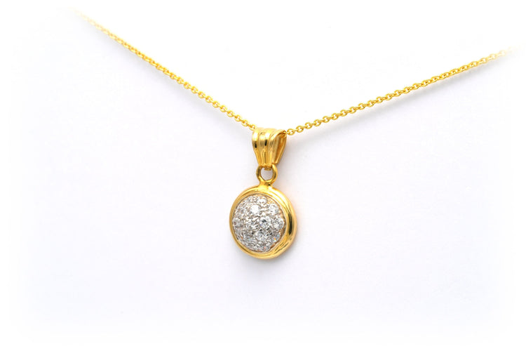 Pendentif Pendentif contemporain en or jaune serti de diamants (+-0.425ct) 58 Facettes 22913