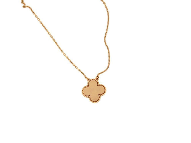 Collier collier van cleef & arples vintage alhambra nacre verte or rose 18k ed lim 58 Facettes 267151