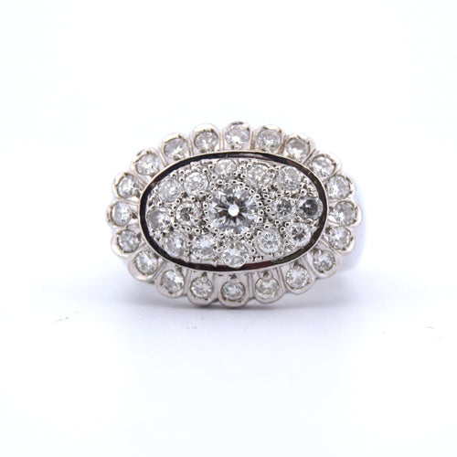 Bague 56 Bague vintage en or blanc et diamants 58 Facettes