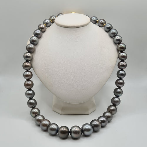 Collier Collier or jaune serti de perles Tahiti 58 Facettes