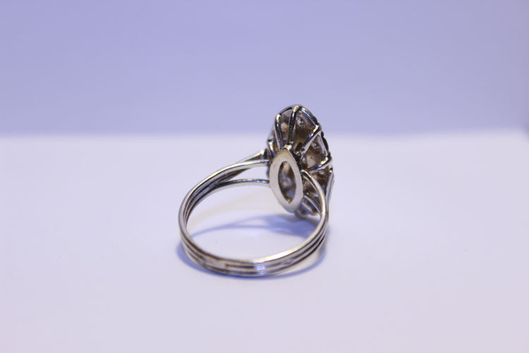 Bague 55 Bague or blanc Diamants 58 Facettes