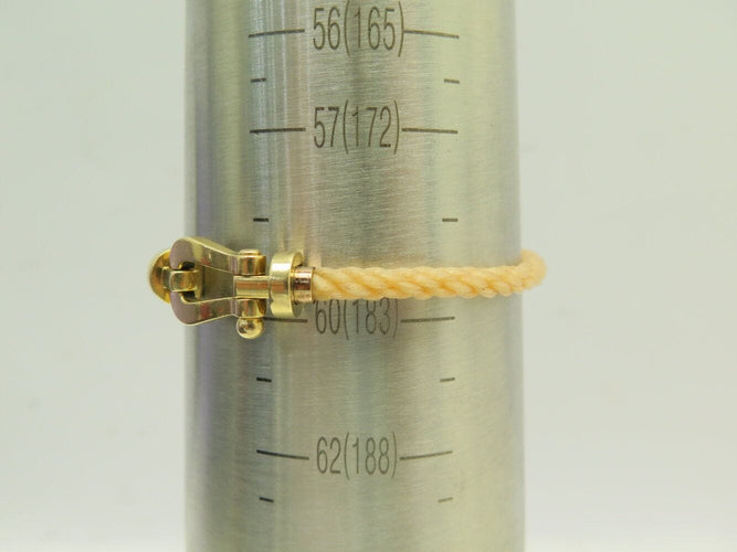 Bracelet bracelet FRED force 10 gm manille or jaune 18k t 18 cm 2 cordons 58 Facettes 271115