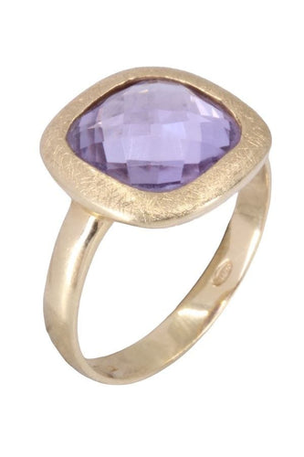 Bague 54 Bague moderne or jaune améthyste 58 Facettes 089081