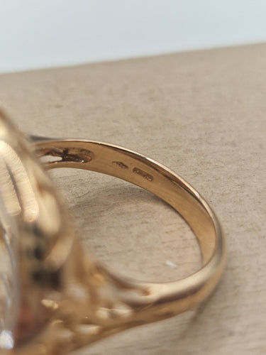 Pomellato - Arabesque yüzük, pembe altın ve kaya kristali 