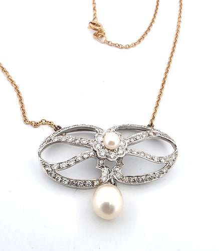 Pendentif Superbe pendentif Art Déco en platine et or 58 Facettes