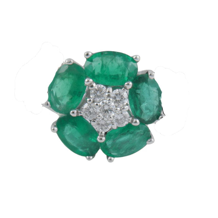 Pendentif Pendentif Fleur Emeraudes Diamants 58 Facettes