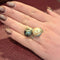 Bague Bague cocktail en or jaune perle grise de Tahiti et agate 58 Facettes 32034