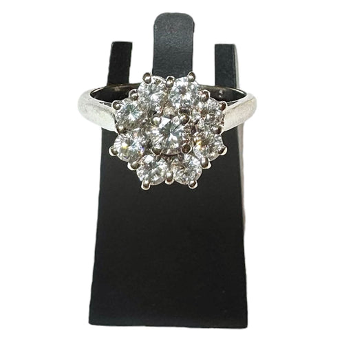 Bague 51 Bague Marguerite or blanc diamants 58 Facettes