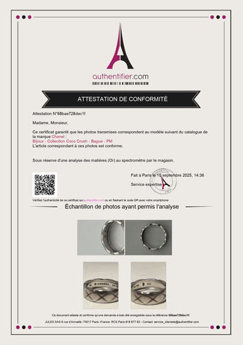 Bague 56 CHANEL - Bague or blanc Coco Crush Petit Modèle 58 Facettes 149060164