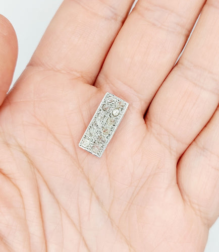 Pendentif art déco en or blanc 18k et diamants taille ancienne 0,60 carat 58 Facettes A06456