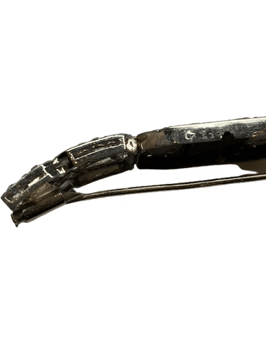 Broche Broche art deco platine diamants onyx 58 Facettes 220203