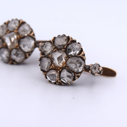 Boucles d'oreilles Boucles d’oreilles victoriennes en or 12k et diamants taille rose 58 Facettes OR154