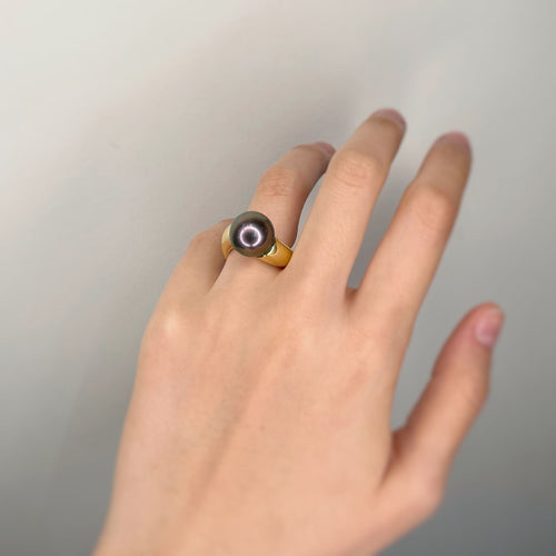 Bague 49 Bague - Or jaune Perle de Tahiti 58 Facettes 160265R