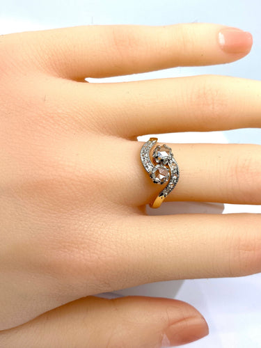 Bague 51 Bague toi et moi or et diamants, vers 1900 58 Facettes AB384