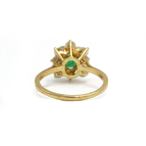 Inel Margareta - Aur galben, Smarald & Diamante 