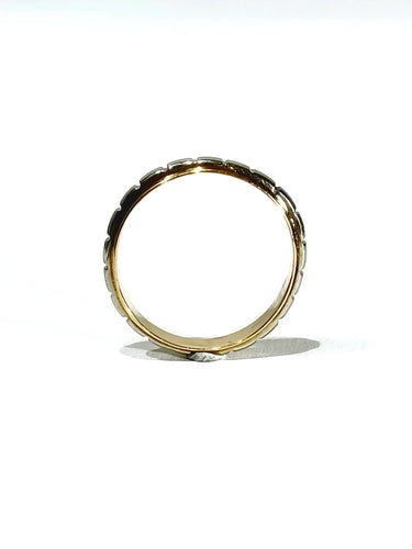 Bague 51 Alliance or rose et blanc 58 Facettes