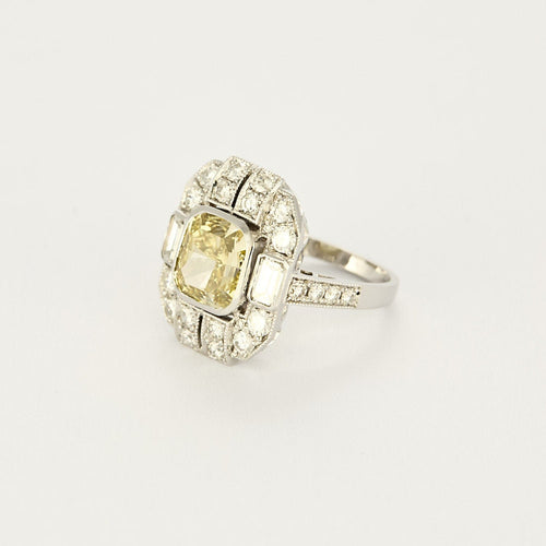 Bague 54 Bague en Or blanc et diamants 58 Facettes LJ-100