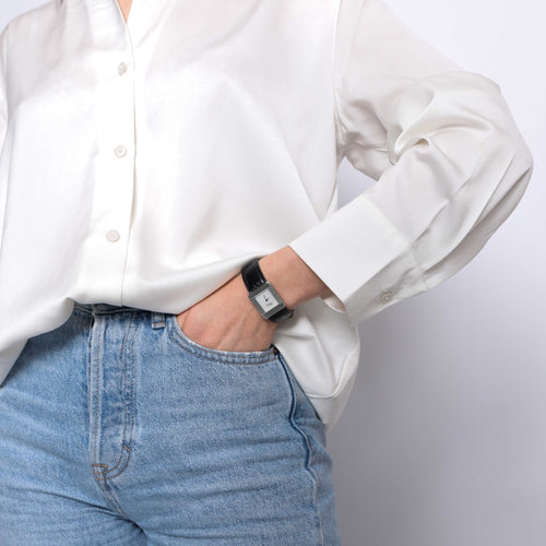 Montre POIRAY - Montre ma première mini cuir noir et acier 58 Facettes 101307