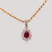 Collier Collier deux ors rubis en goutte et diamants 58 Facettes 35100034