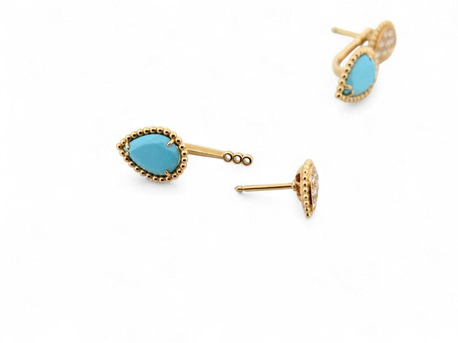 Boucles d'oreilles boucles d'oreilles BOUCHERON serpent boheme or 18k diamant 0.16ct turquoise 58 Facettes 271373
